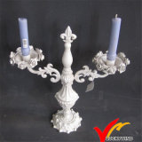 Luckywind Vintage Antique White Iron Candelabras