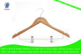High Quality, Cheap Price and Regular Clothes Bamboo Hanger Ylbm6612-Ntlns1 for Supermarket, Wholesaler with Shiny Chrome Hook
