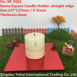 4mm Red Straight Edge Glass Candle Holder