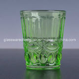 High Quality Glass Candle Holder with Embossment (ZT-054)