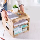 D9119 DIY 4 Layers Wooden Color Desk Organizer