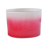 Round Shaped Glass Candle Holder with Gradient Color Finish