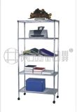 Light Duty 5 Tiers Adjustable NSF Chrome Steel Home Office Storage Rack with Wheels