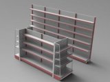 Single Sided Supermarket Metal Shelf