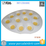 High Quanlity White Ceramic Holiday Egg Service Tray