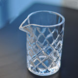 Straight Round Shape Pattern Pour Glass Candle Holder