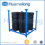 Warehouse Folding Stacking Metal Tire Storage Rack for Sale