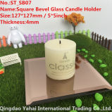 4mm Brown Glass Mirror Candle Holder