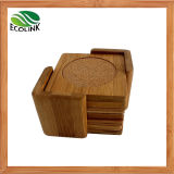 Bamboo Cup Mat Cork Coaster Set with Holder