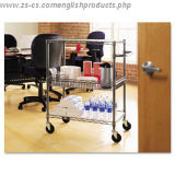 Adjustable Chrome Office Storage Utility Trolley Rack