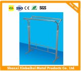 Retail Store Chrome Clothing Display Rack with Straight Arms
