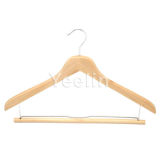 Wood Clothes Hanger with Pant-Locking Bar (YW200-0113-HD)