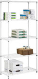 White Epoxy Coated 5 Shelf Light Duty 120kg NSF Office Metal Storage Wire Shelving Rack Unit