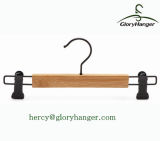 Bamboo Hanger for Trouser Display, Trouser Hanger with Clips