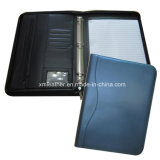 Promotional Zipper Leather Padfolio with Notepad Holder
