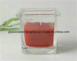 Machine-Made Square Glass Candle Holder (ZT-14)
