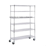 Chrome Commercial 6 Layer Shelf Adjustable Steel Wire Shelving Rack