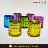 Colorful Embossed Glass Candle Holder