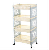 Installable and Movable Multideck Storage Rack for Kitchen and Bathroom