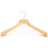 Deluxe Wooden Broadshoulder Garment Hanger with Shiny Chrome Hook (200-8269-W)