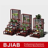 Customized Modern Red Teak Home Furniture Aluminum Flower Shelf