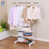 Single Pole Adjustable Clothes Hanger with Two Layers Plastic Board