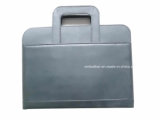 Black Business Leather Briefcase Portfolio with Handle