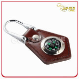 Promotion Customized PU Leather Key Ring with Compass