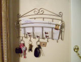 Metal House Mail Holding Rack with Hooks