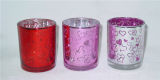 Colorful Silver Plating Glass Candle Holder/ Candle Cup