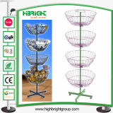 5 Tier Metal Display Rack with Spinning Baskets