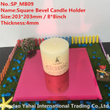 4mm Light Red Bevel Glass Mirror Candle Holder