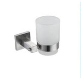 Square Base Single Glass Toothbrush Holder (06-5002)