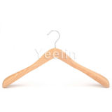 Wooden Broad Shoulders Cloth Hanger with Shiny Hook (200-8268-W)