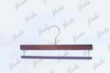 Pants Wood Hanger with Rubberized Crossing Bar for Supermarket, Wholesaler