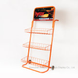 Orange Movable Wire Iron Lubricating Oil Display Rack