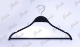 Plastic Clothing Hanger with Nickle Hook Ylpl84008-Blkn4 for Supermarket, Wholesaler
