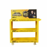 Supermarket Store Wheeled Movable Metal Plate Battery Display Rack