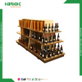 Supermarket Wood Liquor Display Cabinet Wine Rack