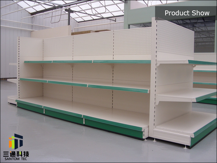 Perforated Panel Metal Supermarket Shelf/Supermarket Gondola Shelf