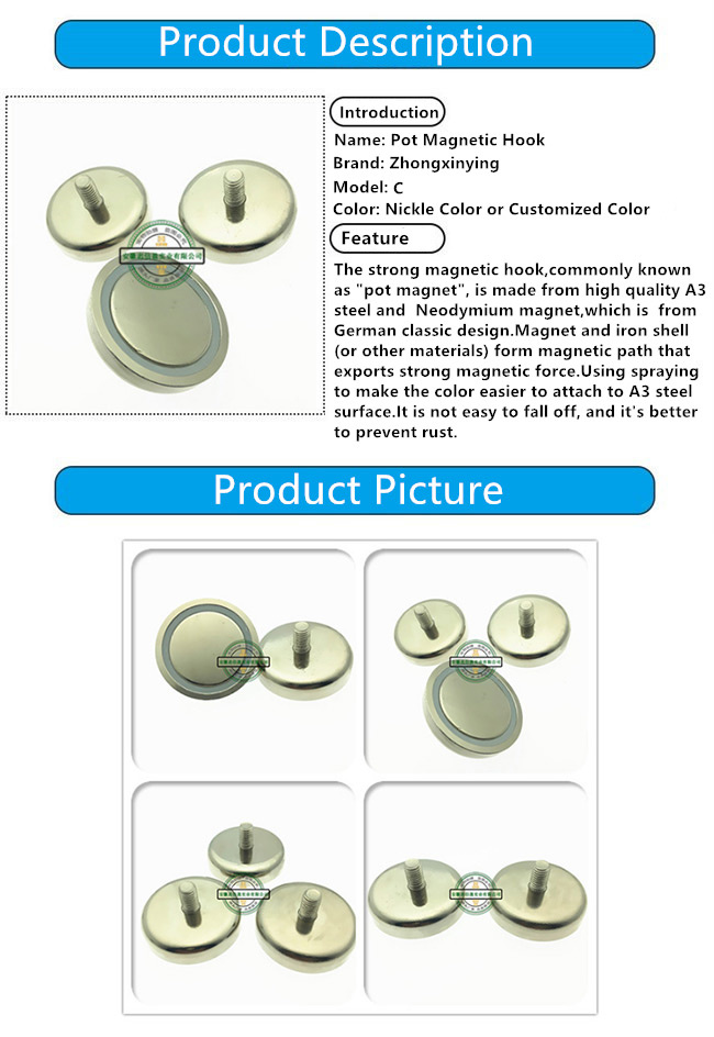 C20mm Permanent Magnet Base Covered Nickel Plating